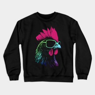 Chicken With Sunglasses Colors Crewneck Sweatshirt